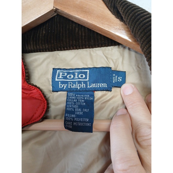 Polo Ralph Lauren Small Red Quilted Vest With Courderoy Collar Womens - Picture 7 of 11